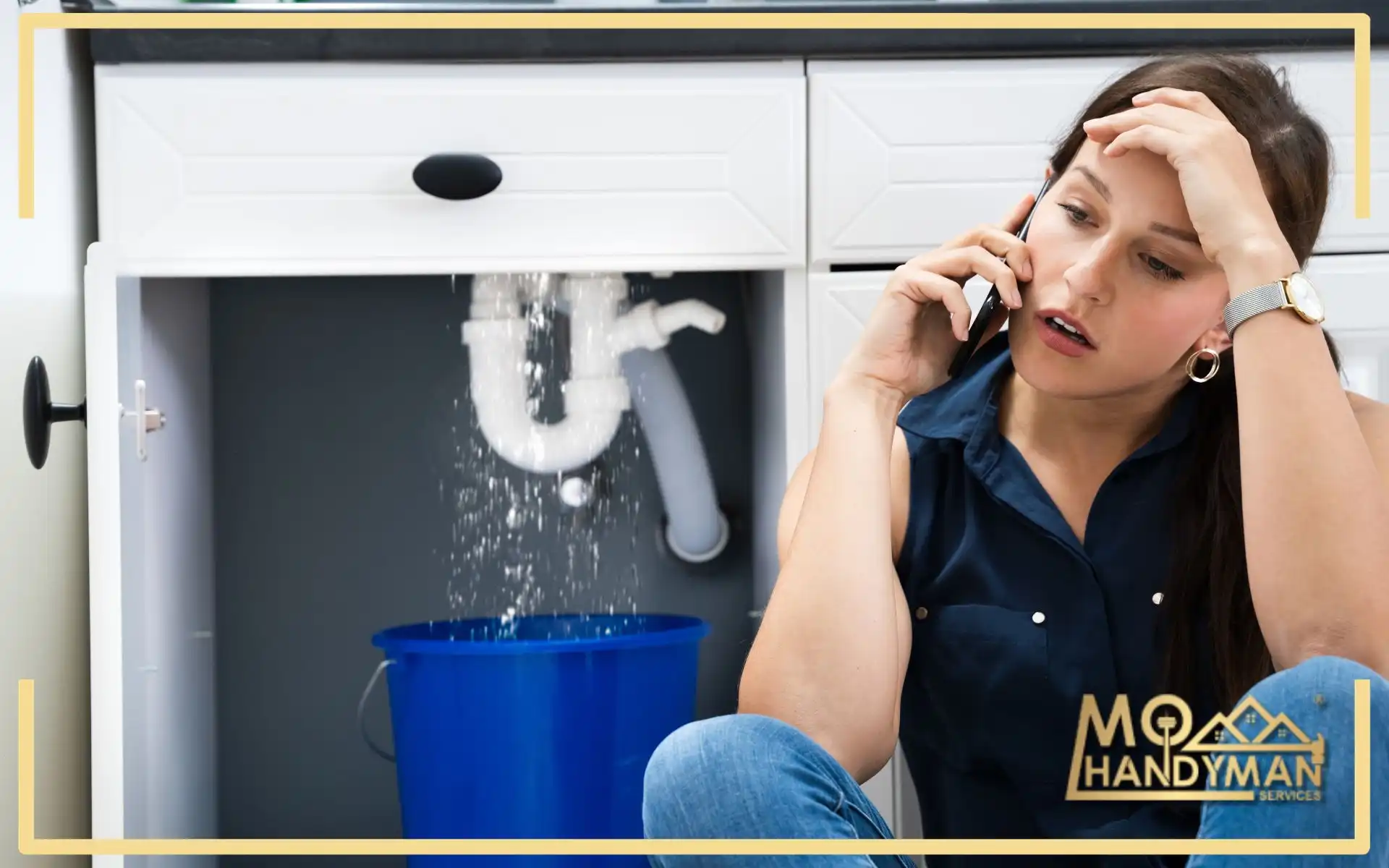 An informative image showcasing common plumbing problems and their fixes, including drain cleaning, leak detection, and water heater repair, as part of Efficient Home Plumbing Solutions for maintaining smooth-running home water systems.