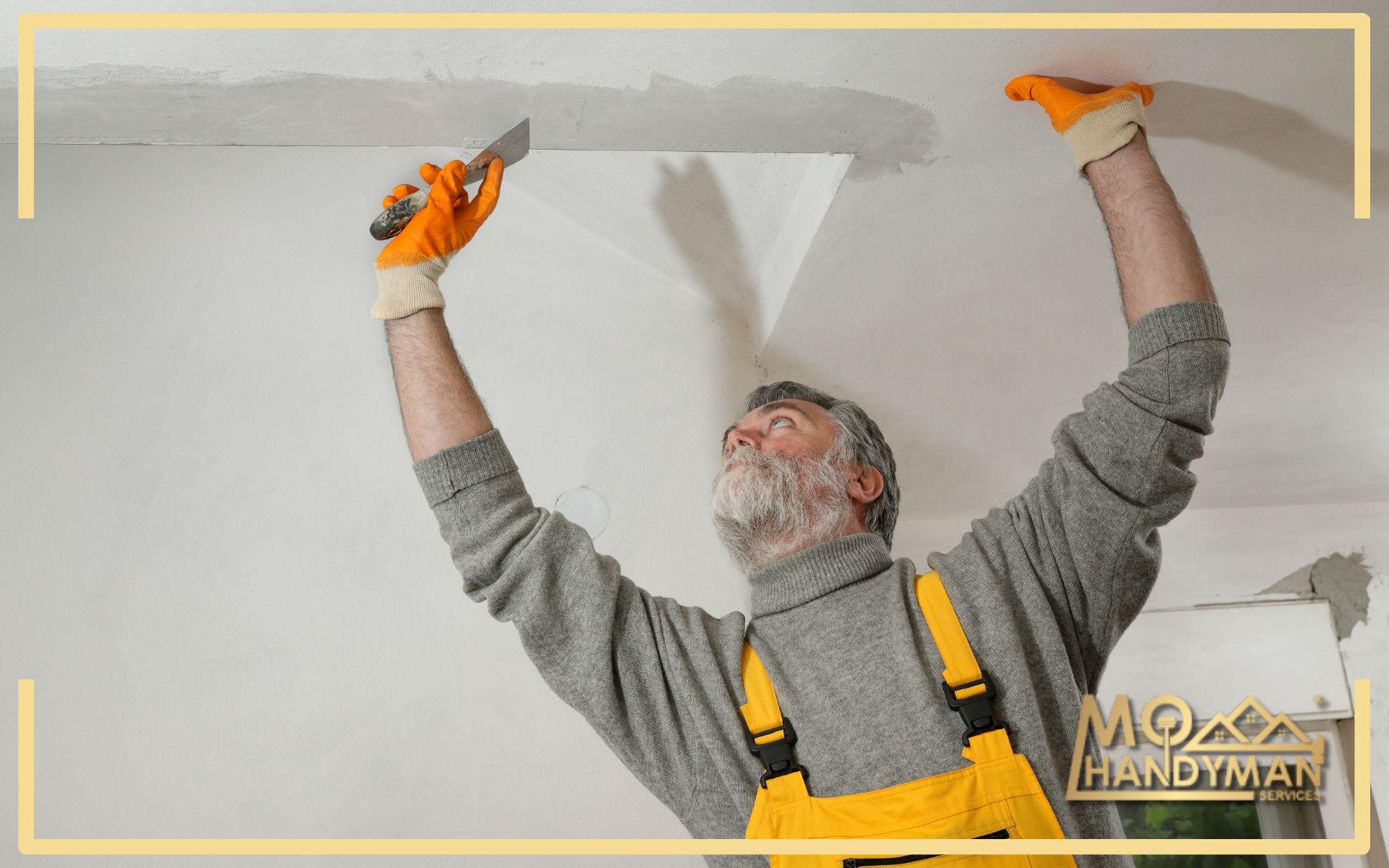 A detailed visual guide to DIY plaster ceiling restoration, highlighting the step-by-step process involved in bringing a damaged plaster ceiling back to its original state.