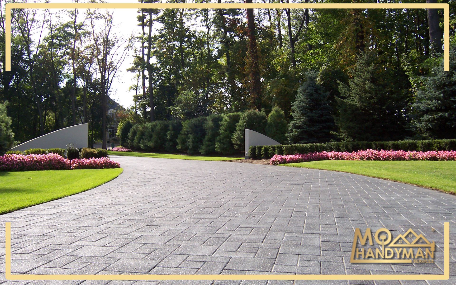 Stylish driveway design with pavers