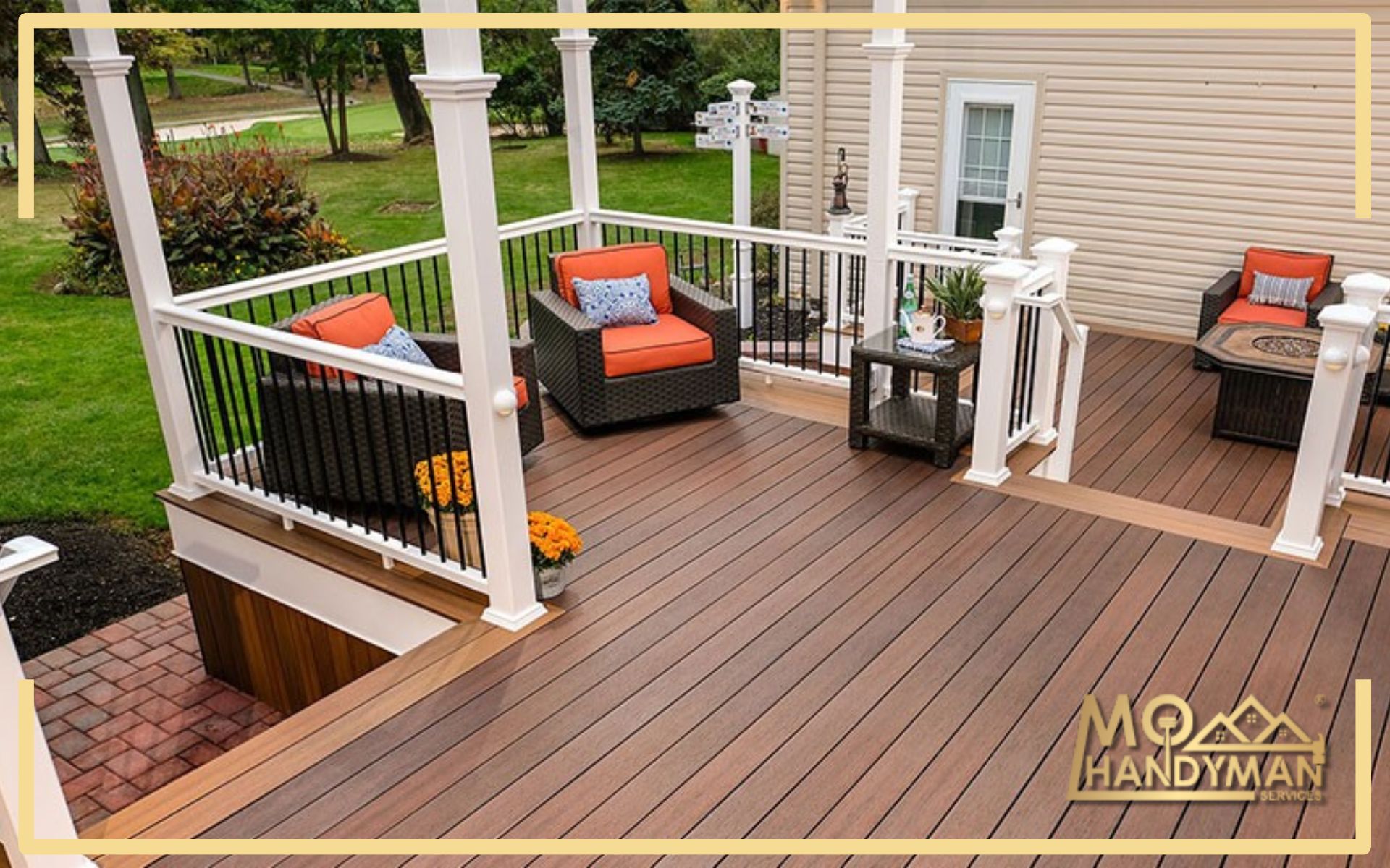 Wooden deck for outdoor space