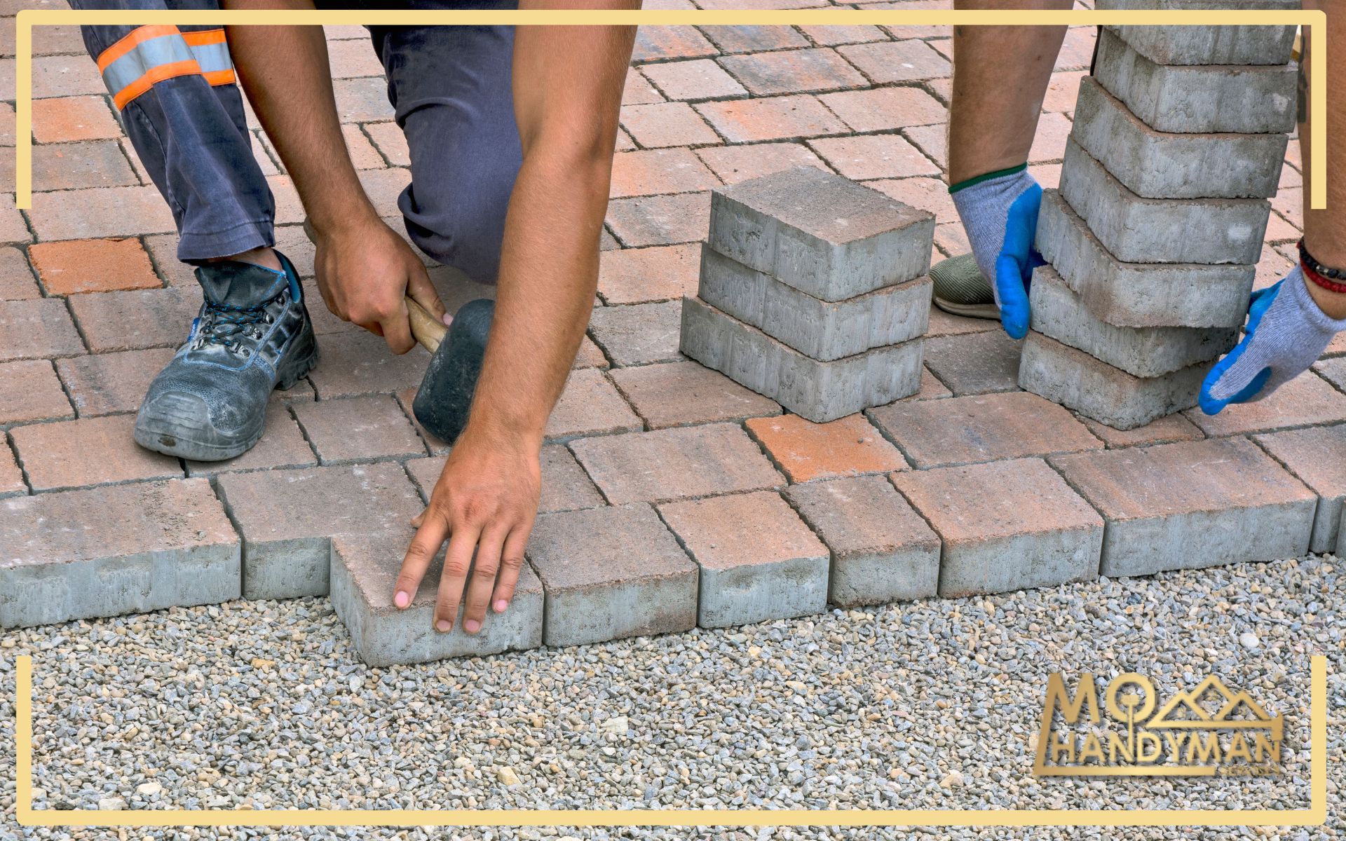 Stylish patio with interlocking pavers