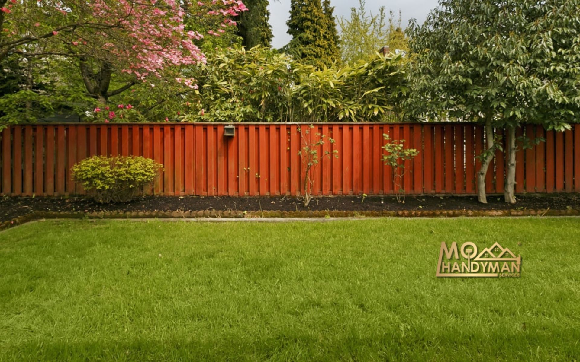 Modern backyard fence with sleek design